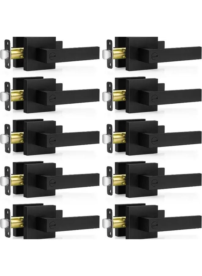 Black Keyless Door Handle Heavy Duty Reversible Privacy Lever Lockset For Bedroom Bathroom - Image 3