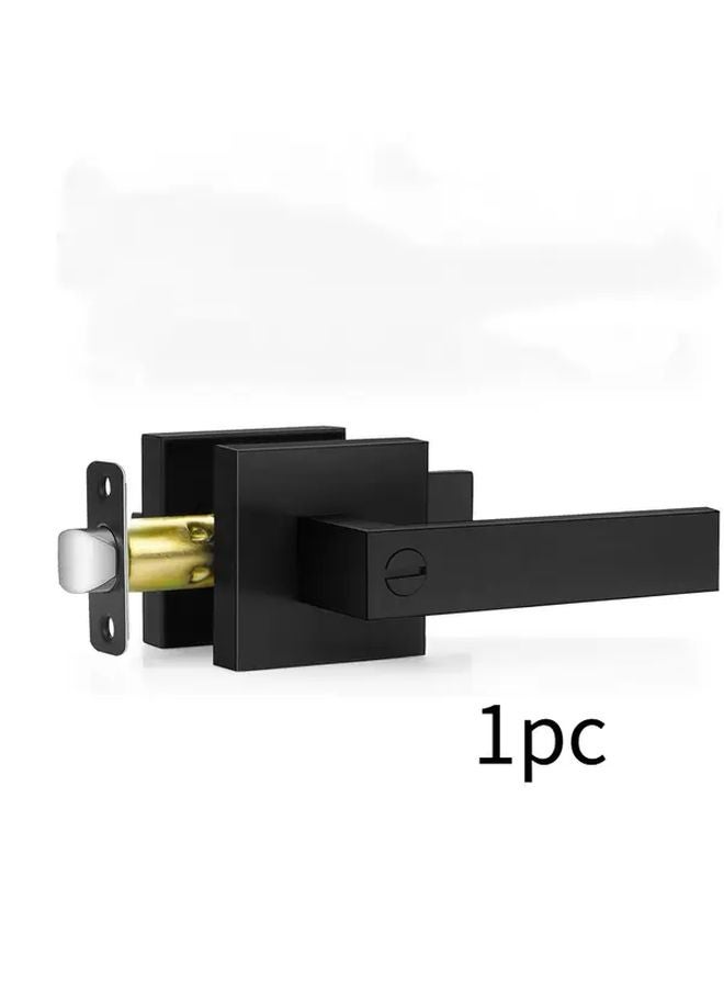Black Keyless Door Handle Heavy Duty Reversible Privacy Lever Lockset For Bedroom Bathroom - Image 1