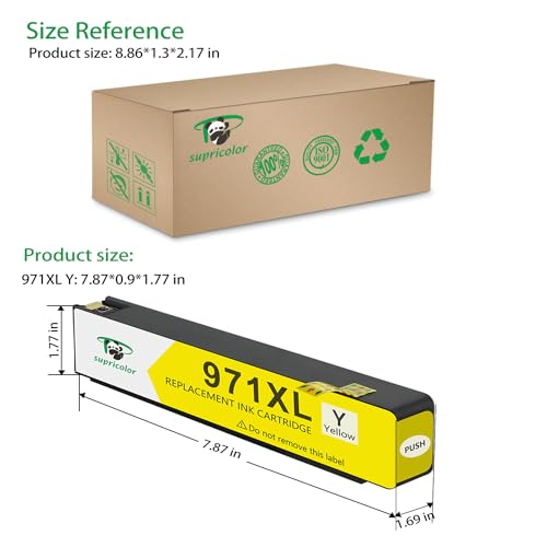 Supricolor Replacement 971XL Yellow Ink Cartridge, 971 Y Ink Compatible for Officejet Pro X576dw X476dw X476dn X451dn X451dw X551dw Printer - Image 3