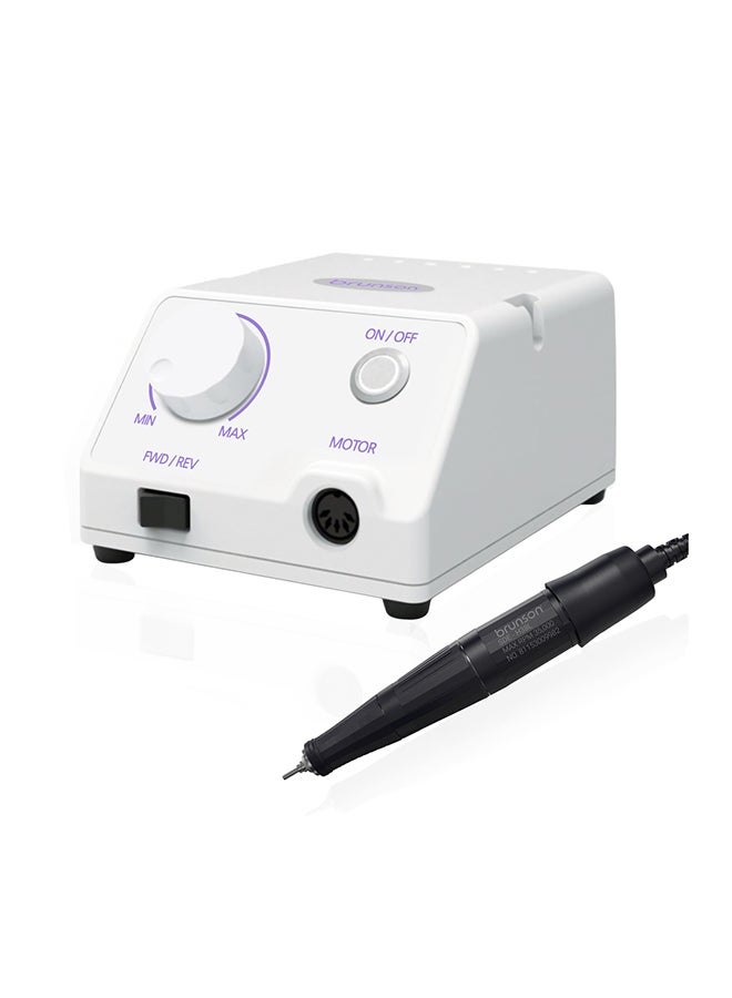 brunson Professional Sterling Pro Master Nail Drill Machine 30000Rpm With White Handpiece For Acrylic Gel Removal, Cuticle Removal, Sculpting Gel