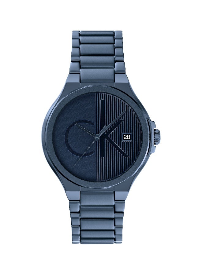 CALVIN KLEIN ROUND ANALOG MEN'S BLUE CASE WATCH - 25200484 - Image 2