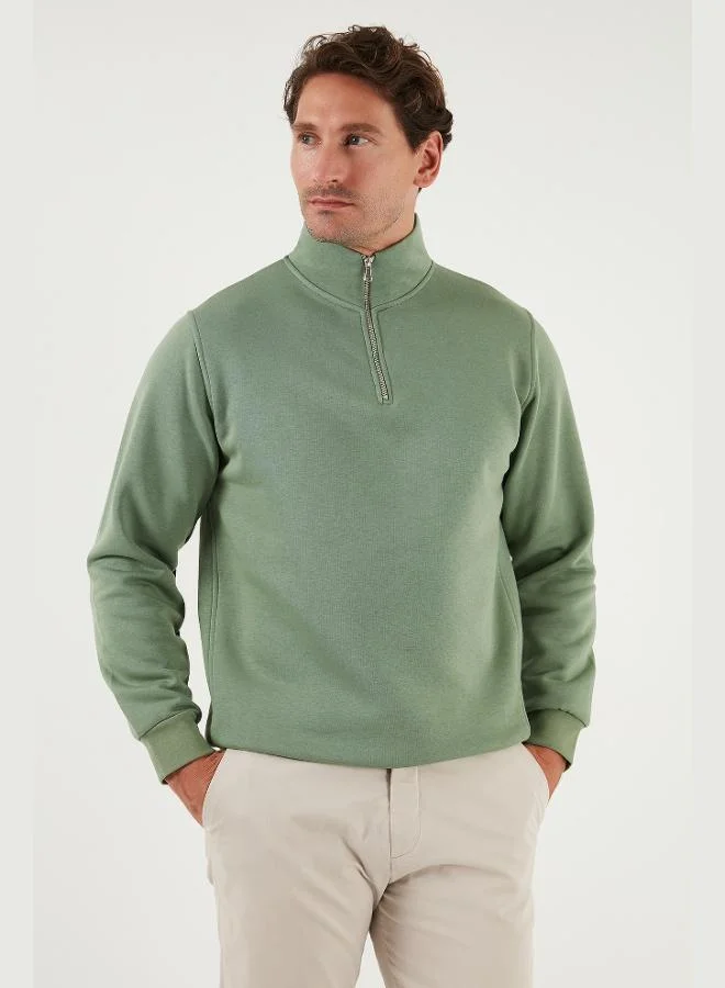 Buratti  Buratti Cotton Regular Fit Half Zipper Stand Collar Sweat Men's SWEAT 59052592 for Men | Best Price UAE