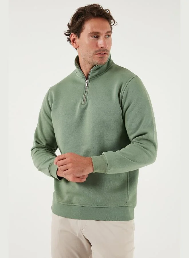 Buratti  Buratti Cotton Regular Fit Half Zipper Stand Collar Sweat Men's SWEAT 59052592 for Men | Best Price UAE