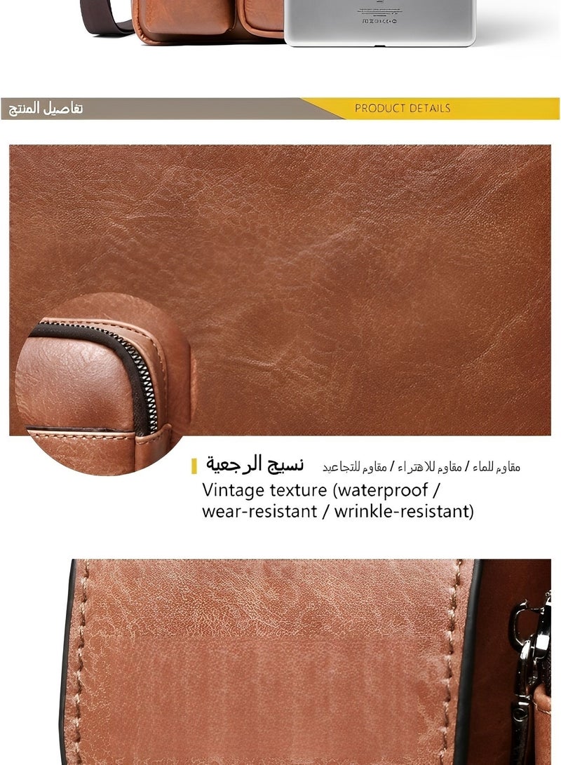 REOCLE Men's Messenger Bag Crossbody Bag Shoulder Bag Travel Work Business School Handbag with Multi Pockets & Adjustable Shoulder Strap Casual Shoulder Bag  - Image 3