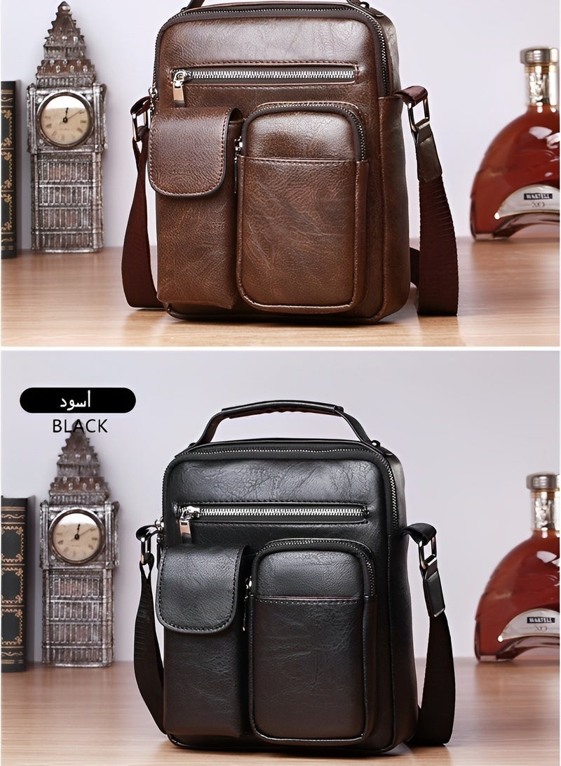 REOCLE Men's Messenger Bag Crossbody Bag Shoulder Bag Travel Work Business School Handbag with Multi Pockets & Adjustable Shoulder Strap Casual Shoulder Bag  - Image 2