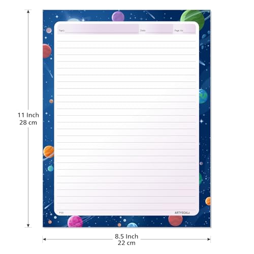 ARTYSCALE A4 Designer Multicolour Project Paper Sheet (One Side Ruled) for School, Colleges Assignments, Creative Art & Craft Practical Work (80, Space Art) - Image 2