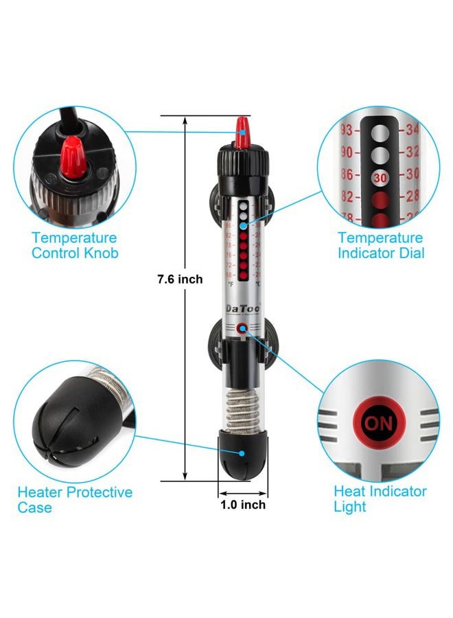 DATOO 50 Watt Aquarium Heater Submersible Adjustable Temperature Fish Tank Heater 50W - Image 2