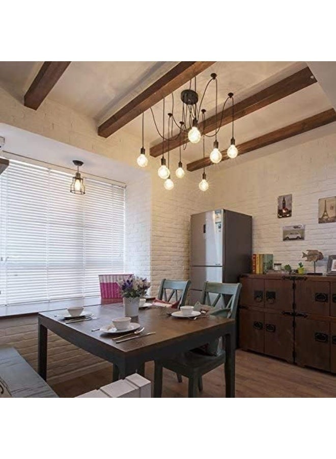 SUN SHINE Vintage Black Chandeliers Industrial Multiple Adjustable DIY Ceiling Spider Pendant Lighting - Image 4