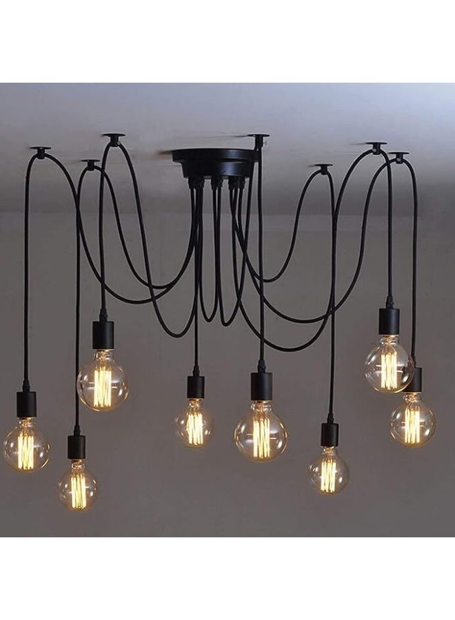 SUN SHINE Vintage Black Chandeliers Industrial Multiple Adjustable DIY Ceiling Spider Pendant Lighting - Image 2