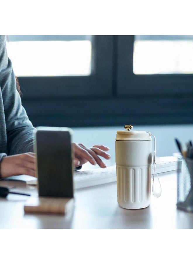 JUGTE Coffee Mug Cup Digital Display, Thermos Flasks, 460 ml, 316 Stainless Steel Travel Mug, Insulated Vacuum Thermal Mug, Leak-Proof Travel Mug with Lid for Coffee (White) - Image 5