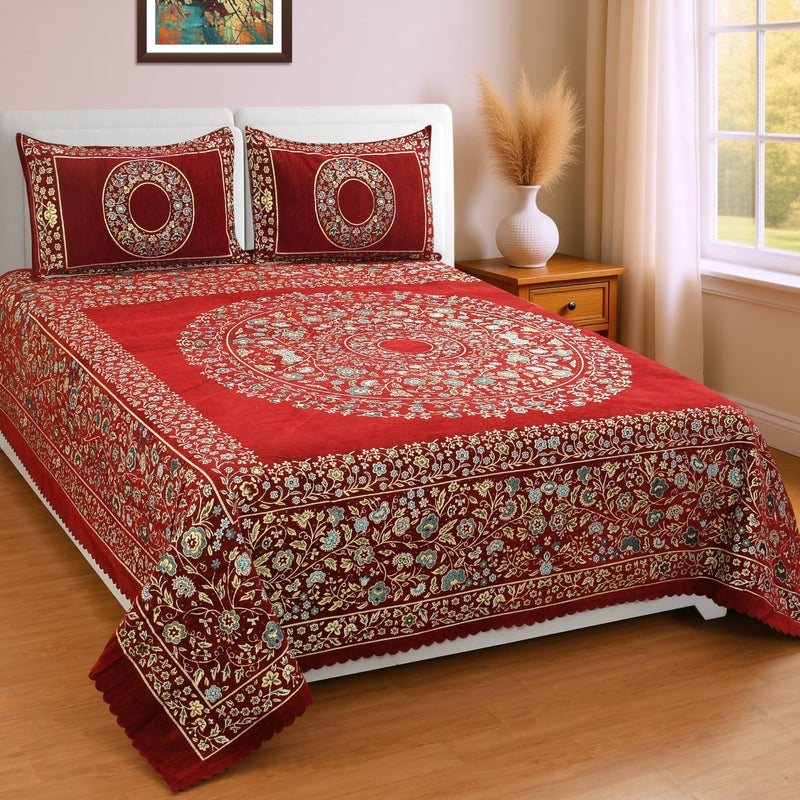 jayvaam Luxury Velvet Bedsheet – King Size Luxury Bed Sheet – Ultra Soft, Cozy & Warm Bedding for Bedroom – Hypoallergenic & Elegant Velvet Texture (Black Berry 01 MEHROON, Velvet Bedsheet) - Image 5