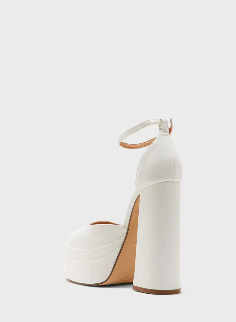 Truffle Double Platform Satin Pump