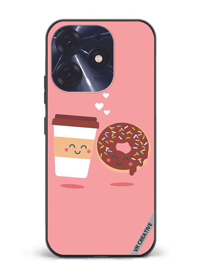 VR CREATIVE Protective Case Cover For Tecno Spark 10 Pro Donut And Coffee Design Multicolour - Image 1