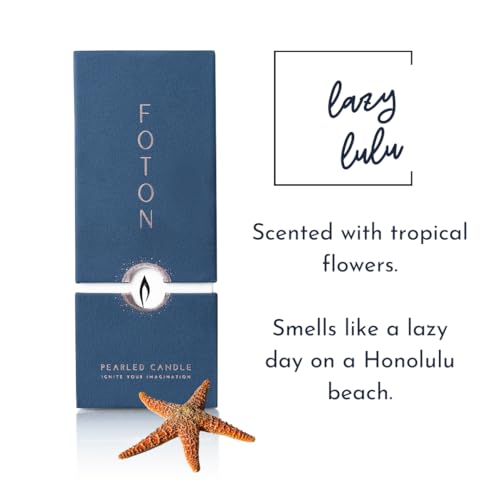 Foton Pearled Candle 18 Oz - Lazy Lulu Tropical Hawaiian Scented Non Toxic Luxury Long Lasting Powder Wax Sand Candles up to 120 Hours - Refillable Pearl Candle Sand with 30 Wicks - Image 2