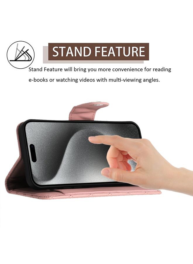 Zaboon Case For iPhone 13 Pro Max Rhombic Texture Flip Leather Phone Case with Long Lanyard - Image 4