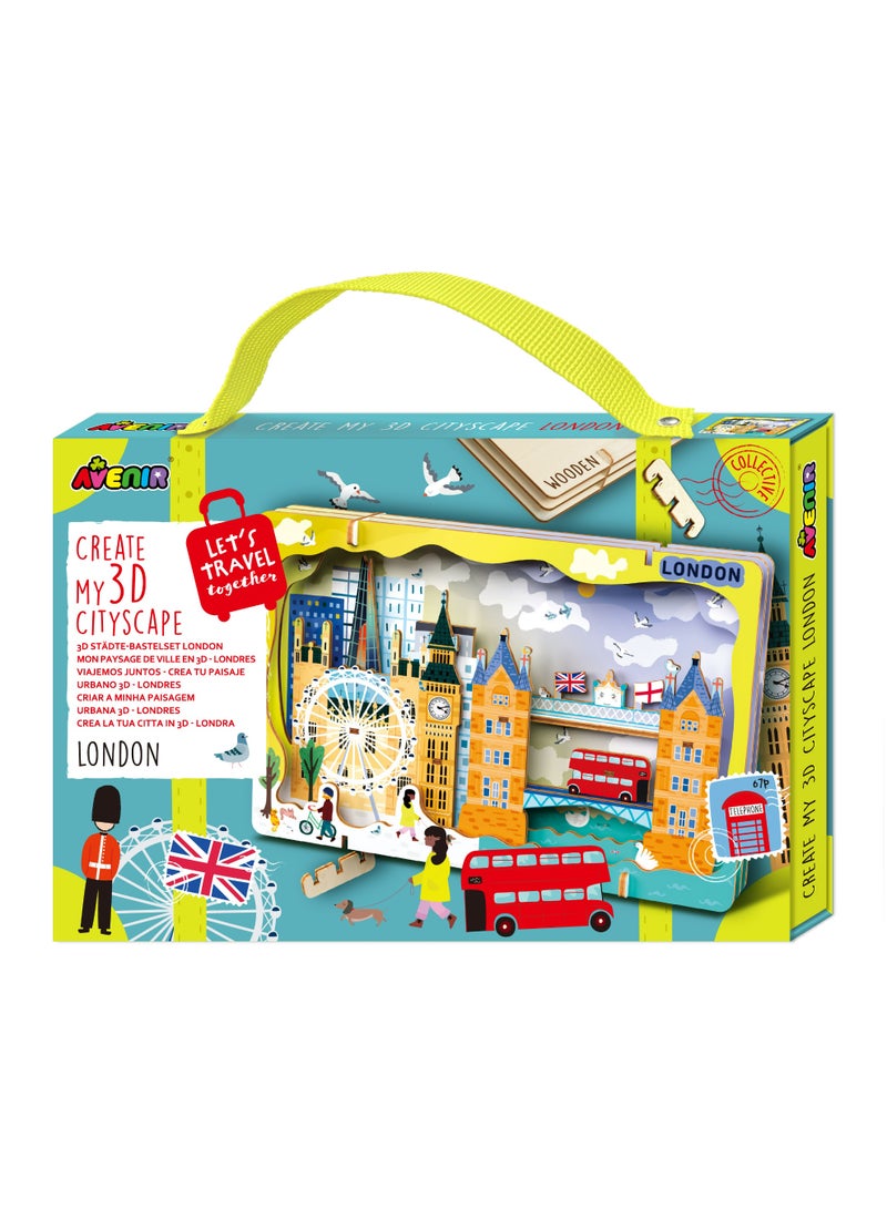 Avenir - Let’s Travel Together 3D Cityscape Puzzle – London Wooden DIY Model Kit | Build Famous Landmarks with Illustrated Guide | Educational Travel Gift for Kids & Adults - Image 1