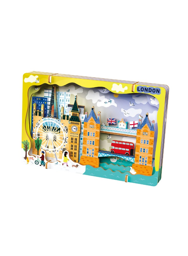 Avenir - Let’s Travel Together 3D Cityscape Puzzle – London Wooden DIY Model Kit | Build Famous Landmarks with Illustrated Guide | Educational Travel Gift for Kids & Adults - Image 3