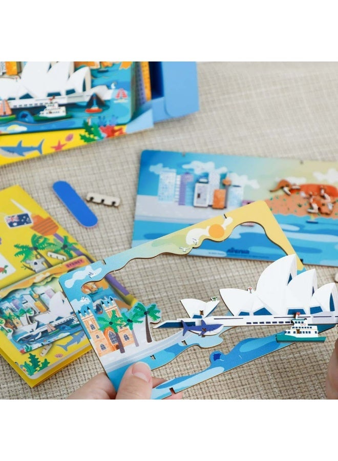 Avenir - Let’s Travel Together 3D Cityscape Puzzle – London Wooden DIY Model Kit | Build Famous Landmarks with Illustrated Guide | Educational Travel Gift for Kids & Adults - Image 2