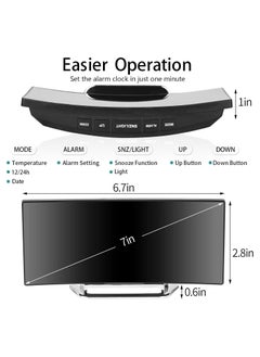 Digital Alarm Clock, Large 7 Inch LED Mirrored Display, 2 Kinds of Brightness, 12/24 Hours, Temperature, Date, Snooze, USB Power Supply, Memory Function. red - pzsku/Z4B36E68AE64A5DADE251Z/45/_/1740047289/9f46c6ff-e99a-4153-bddd-532d8694a4c0