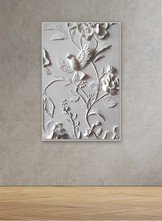 ماركتنا لوحة جدارية قماشية فنية لتزيين الحائط بتصميم تجريدي مع برواز فضي مجوف مقاس 120x80سم قطعة واحدة - Image 1