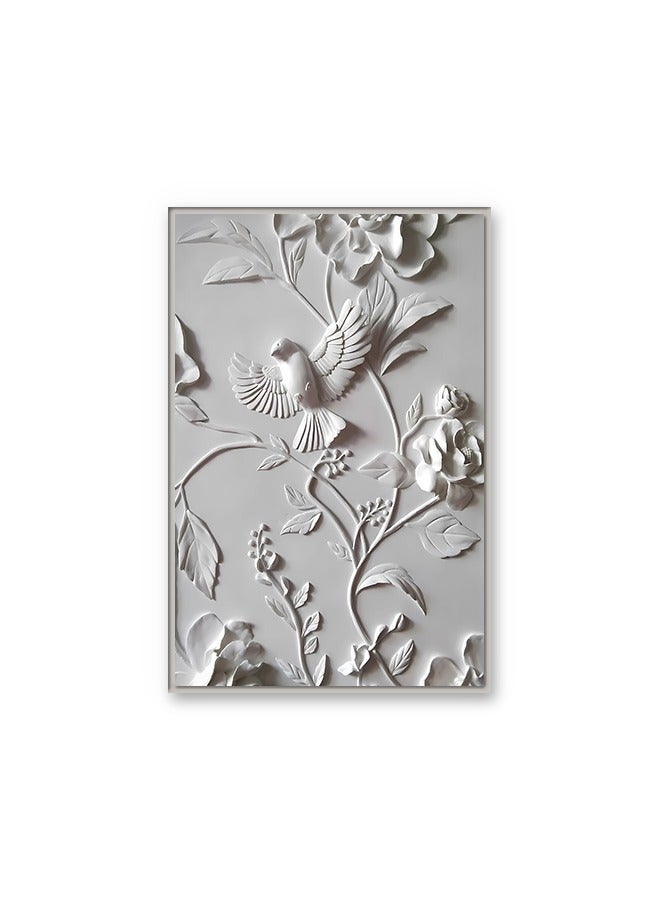 ماركتنا لوحة جدارية قماشية فنية لتزيين الحائط بتصميم تجريدي مع برواز فضي مجوف مقاس 120x80سم قطعة واحدة - Image 2