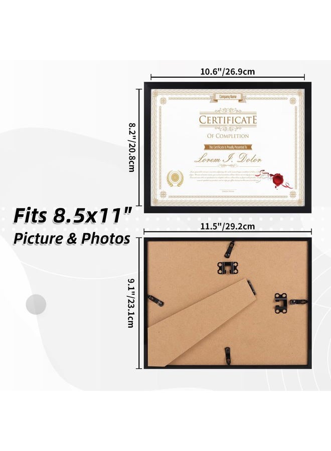WIFTREY 12 Pack 8.5x11 Certificate Picture Frames, Multi 8.5 by 11 Photo Frame for Award Document Diploma Frame, Wall Hanging or Tabletop Display, Black - Image 2