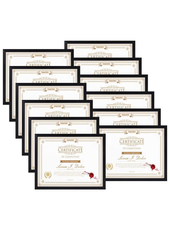 WIFTREY 12 Pack 8.5x11 Certificate Picture Frames, Multi 8.5 by 11 Photo Frame for Award Document Diploma Frame, Wall Hanging or Tabletop Display, Black - Image 1