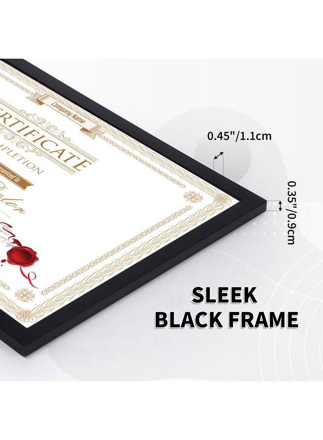 WIFTREY 12 Pack 8.5x11 Certificate Picture Frames, Multi 8.5 by 11 Photo Frame for Award Document Diploma Frame, Wall Hanging or Tabletop Display, Black - Image 3