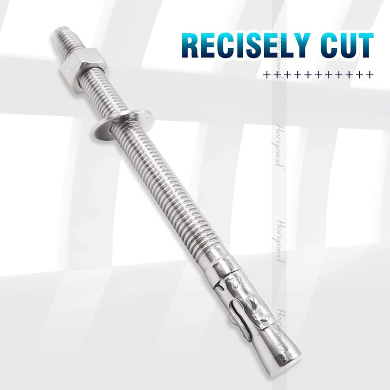 Horiznext 1/2"x 7" inch Stainless Steel Standard Strong Wedge Anchor, Fasteners for Concrete (4 pcs) - Image 4