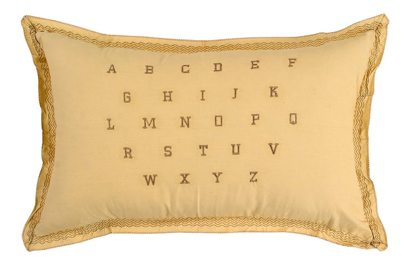 Rj Products ABCD Alphabetic Embroidered Cotton Pillow Cover - Set of 4 - Image 4