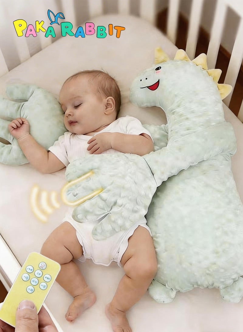 Paka Rabbit Upgrade Model Baby Patting Sleeping Toy with Automatic Soothing Palm, Toddler Sleep Soother, Three-Speed Adjustment, Remote Control, Free Hands (Dinosaur-Smart Slap) - Image 1