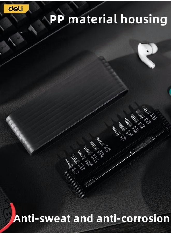 Deli - 25-Piece Precision Electronic Screwdriver Set Multifunctional Repair Tool Suitable for Repairing Mobile Phones Watches Laptops - Image 1