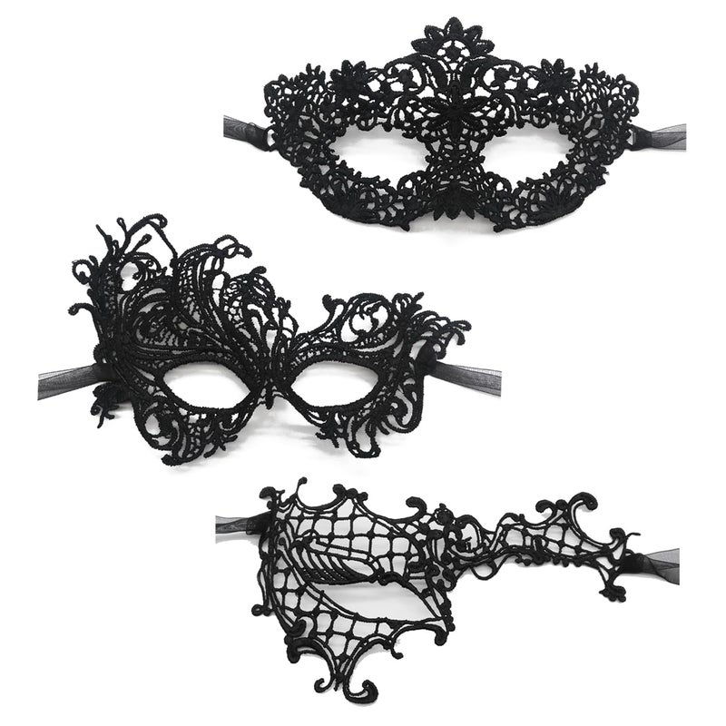 TFTSR Masquerade Masks for Women Couples,Men Mardi Gras Mask,Girls Black Gold Lace Costume,Adult Venetian Party Dress - Image 1