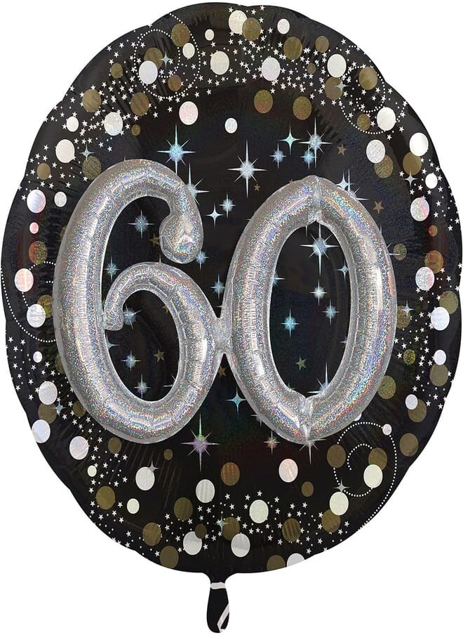 Amscan - Amscan Anagram 3215501 - Gold Sparkling Celebration 60th Birthday Round Foil Balloon - 36 Inch - Image 1