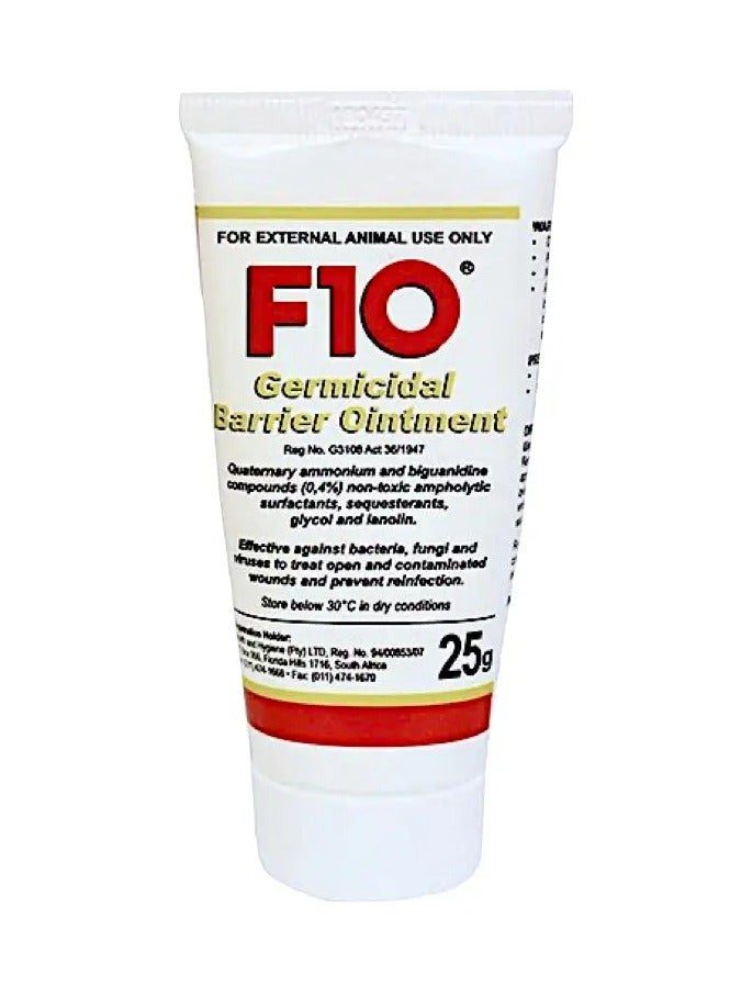 F10 GERMICIDAL BARRIER, ANTISEPTIC, ANTIBACTERIAL, ANTIFUNGAL OINTMENT FOR ANIMAL 25g