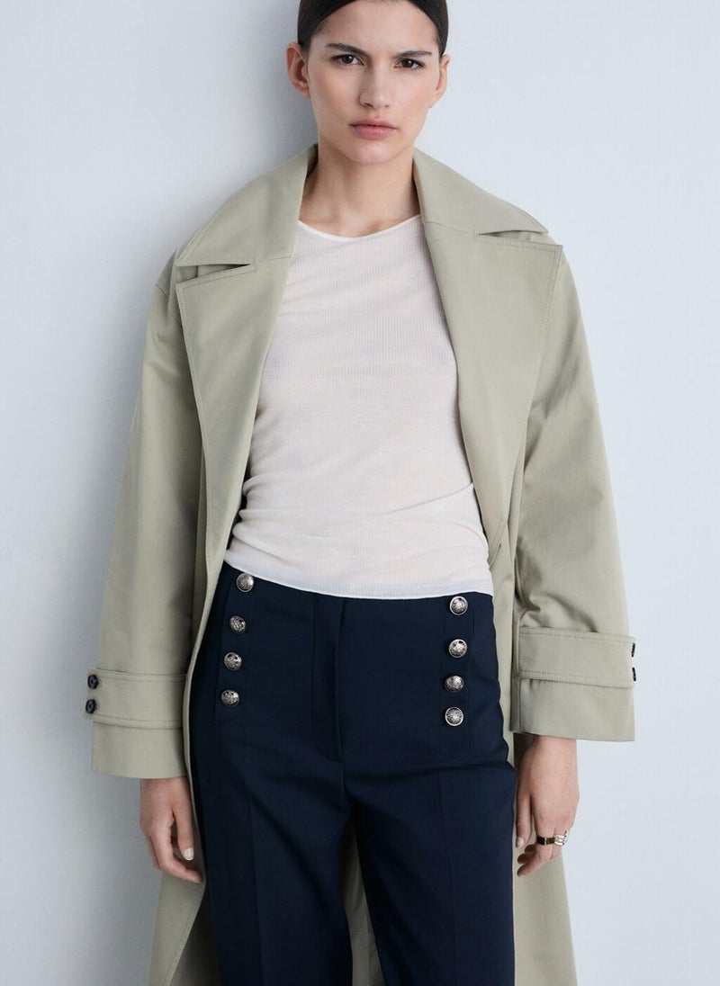 MANGO - Jewel Buttons Straight Fit Pants - Image 1
