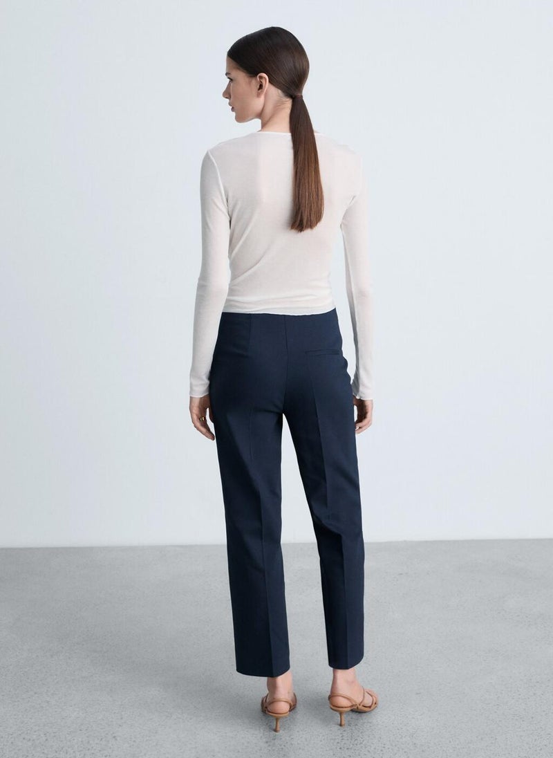 MANGO - Jewel Buttons Straight Fit Pants - Image 1