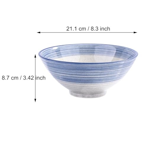 Whitenesser Japanese Retro Ramen Bowls Set of 4 Color Large 8 Inch Ceramic Bowl for Pho Dessert Snack Cereal Soup Noodle and Rice - Image 2
