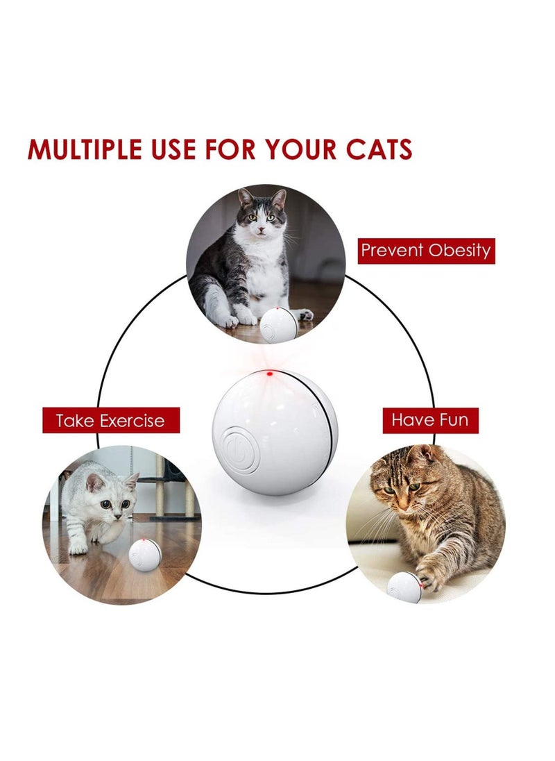 Smart Interactive Cat 360 Degree Self Rotating Ball with Led Light Toy Ball Mouse Cage Toys