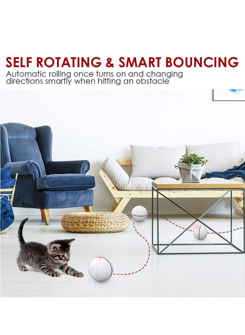 Smart Interactive Cat 360 Degree Self Rotating Ball with Led Light Toy Ball Mouse Cage Toys