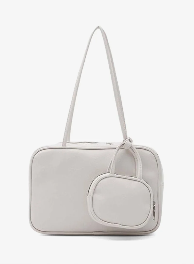 Cream Choker Charmlı Shoulder Bag