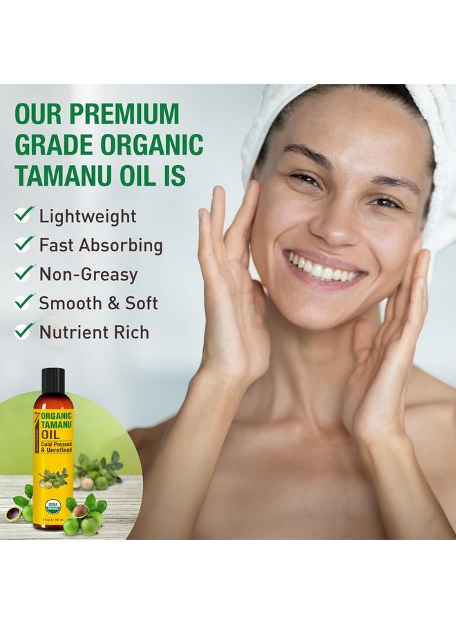 Seven Minerals Seven Minerals USDA Organic Tamanu Oil - Big 8oz (240ml) - Cold Pressed & 100% Pure Tamanu Oil Organic for Skin, Face, Hair, & Nails - GMO & Hexane Free Nutrient Dense Carrier Oil that Absorbs Easily  - Image 4