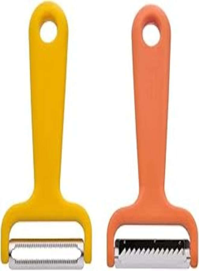 Digital Shoppy UPPFYLLD Vegetable Cutters, Set of 2, Bright Yellow/Bright Orange.