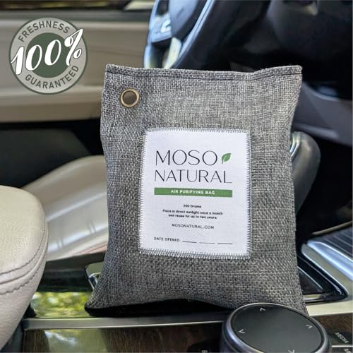 MOSO NATURAL حقيبة تنقية الهواء الطبيعية من موسو 200 جرام (5 عبوات) - ماصة رائحة الفحم الخشبي للمنازل والسيارات | مزيل رائحة الخزانة، معطر جو للغرف الصغيرة ومنعش هواء للسيارات | حقائب فحم طويلة الأمد تغطي 90 قدم مربع - Image 3