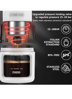 STARESSO Portable Espresso Maker Small Eepresso Cappuccino Coffee Machine,Travel Coffee Maker Small Press Hand Coffee Maker Espresso Machine for Camping, Travel Office Home Sailing  - Image 4
