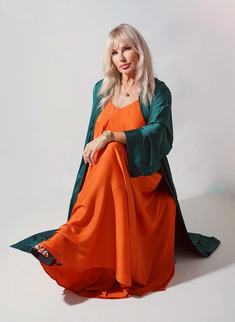 Deep Green Satin Abaya Kaftan