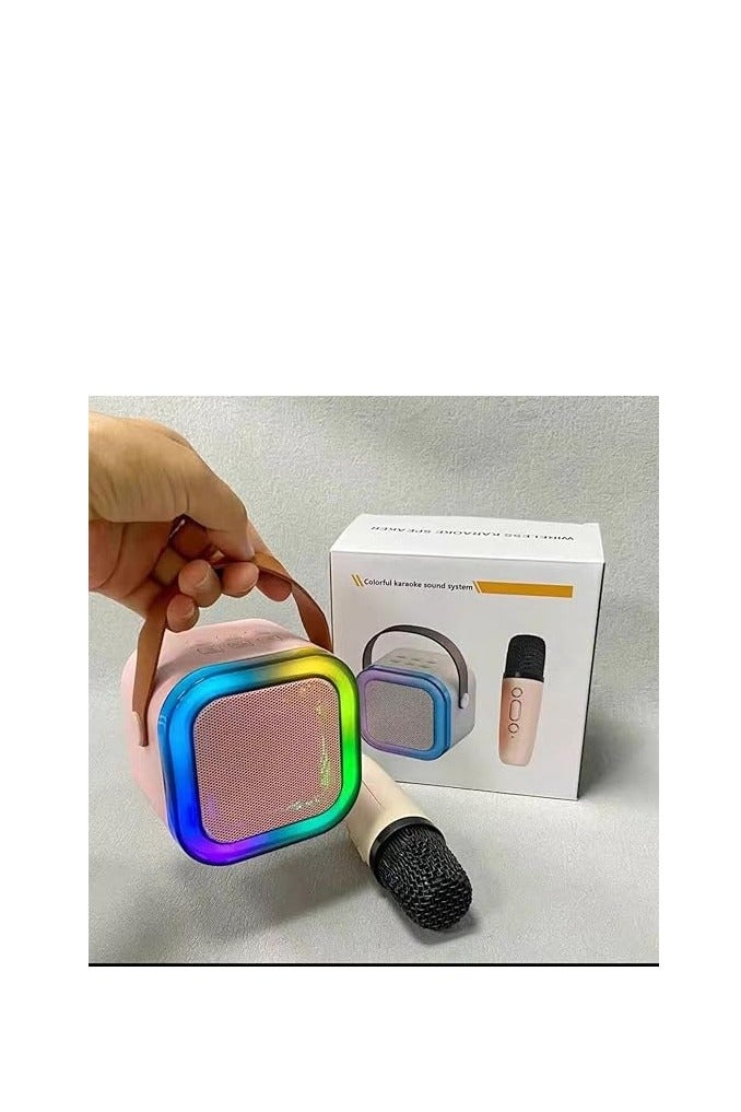 مكبر صوت محمول بلوتوث وميكروفون لاسلكي للكبار، هدايا ألعاب كاريوكي للبنات بعمر 4، 5، 6، 7، 8، 9، 10، 12 سنة فما فوق ( 1 ميكروفون) - Image 2