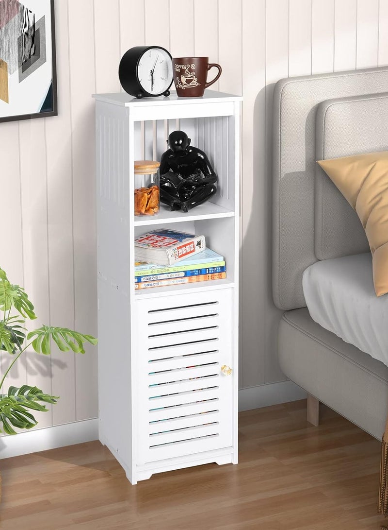 TPGP Small Bathroom Storage Cabinet, White Floor Standing Storage Cabinet, Home Storage Furniture Shelf – Suitable for Toilet, Bedroom, Kitchen, Living Room - Image 4