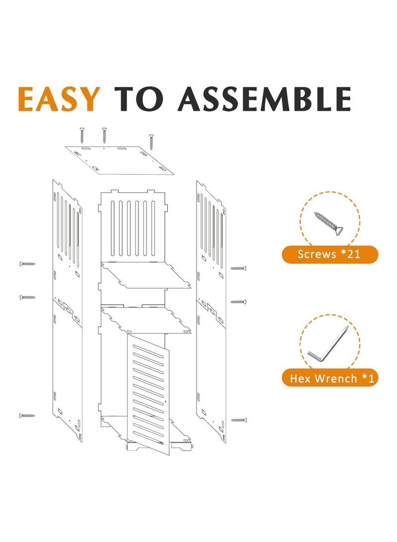 TPGP Small Bathroom Storage Cabinet, White Floor Standing Storage Cabinet, Home Storage Furniture Shelf – Suitable for Toilet, Bedroom, Kitchen, Living Room - Image 2