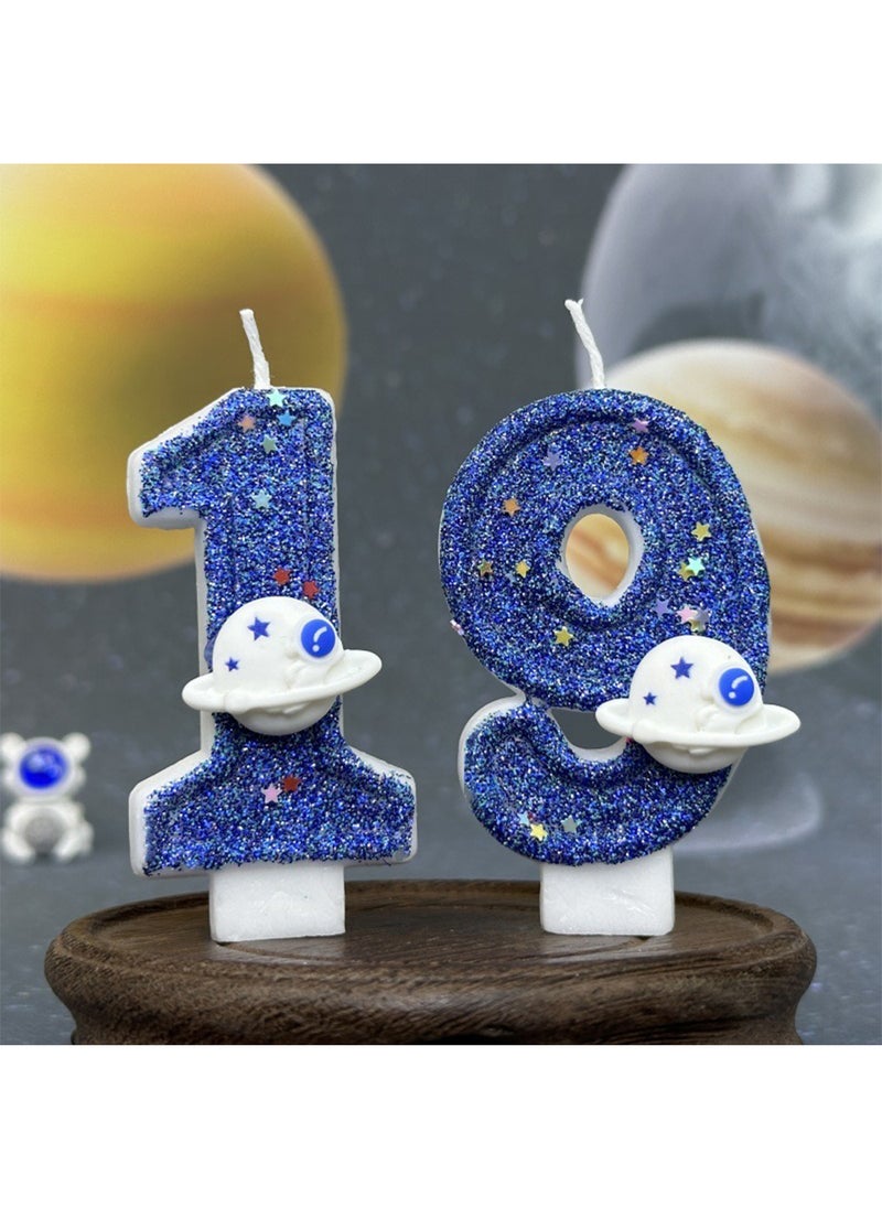 l&wen Number Birthday Candle, Planet Number Cake Candles for Birthday, Weddings, Anniversaries and Theme Party Decorations 7cm (Number 9)  - Image 3